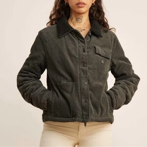 Roark Axeman Jacket Womens XS Black Sherpa Lined Fleece Coat Outdoors Button Up